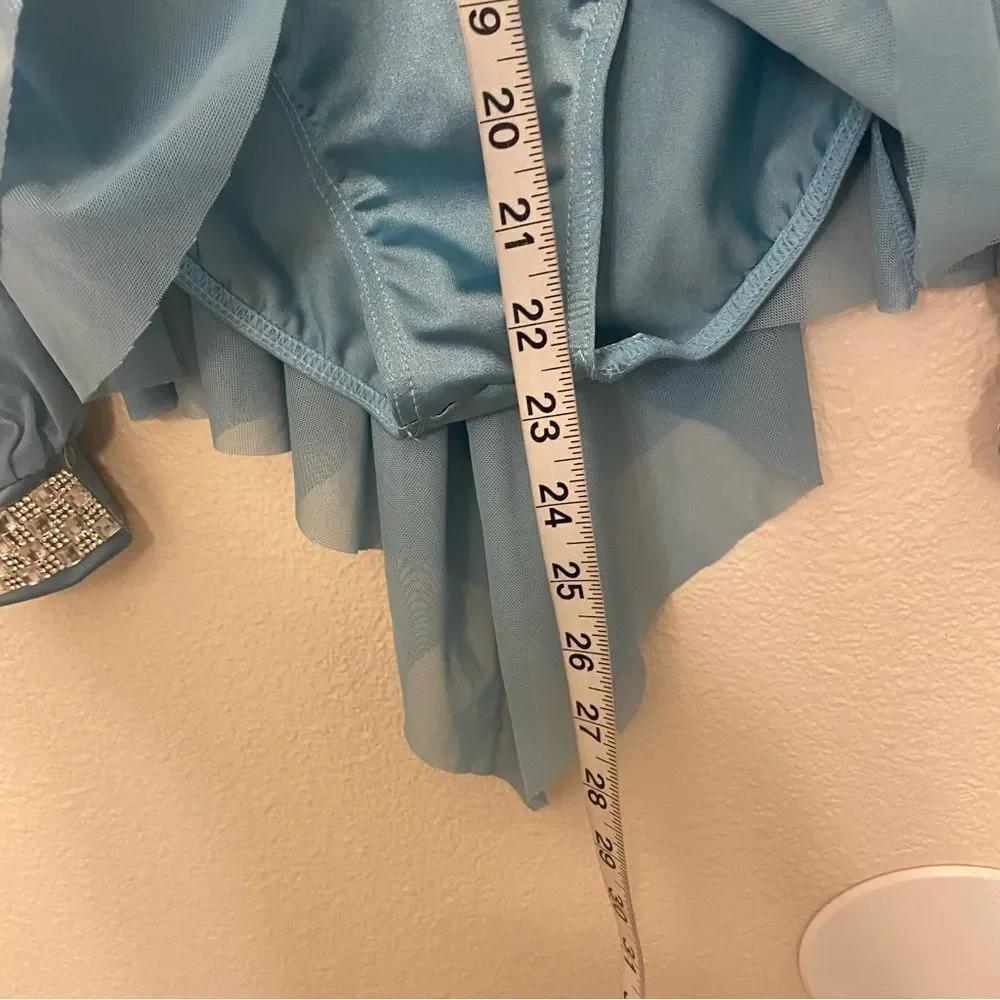 Weissman elite Dance costume blue poet Long illusion The Weather 16698 MC 10/12